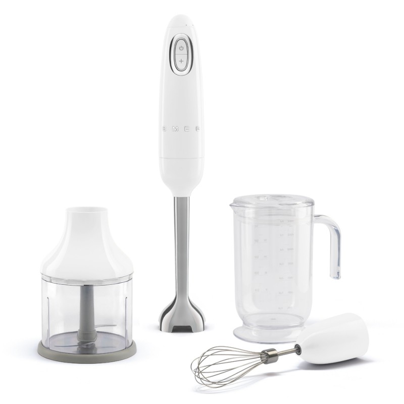 HBF03WHEU Mixeur plongeant Smeg HBF03WHEU, finition blanche - Accessoires inclus