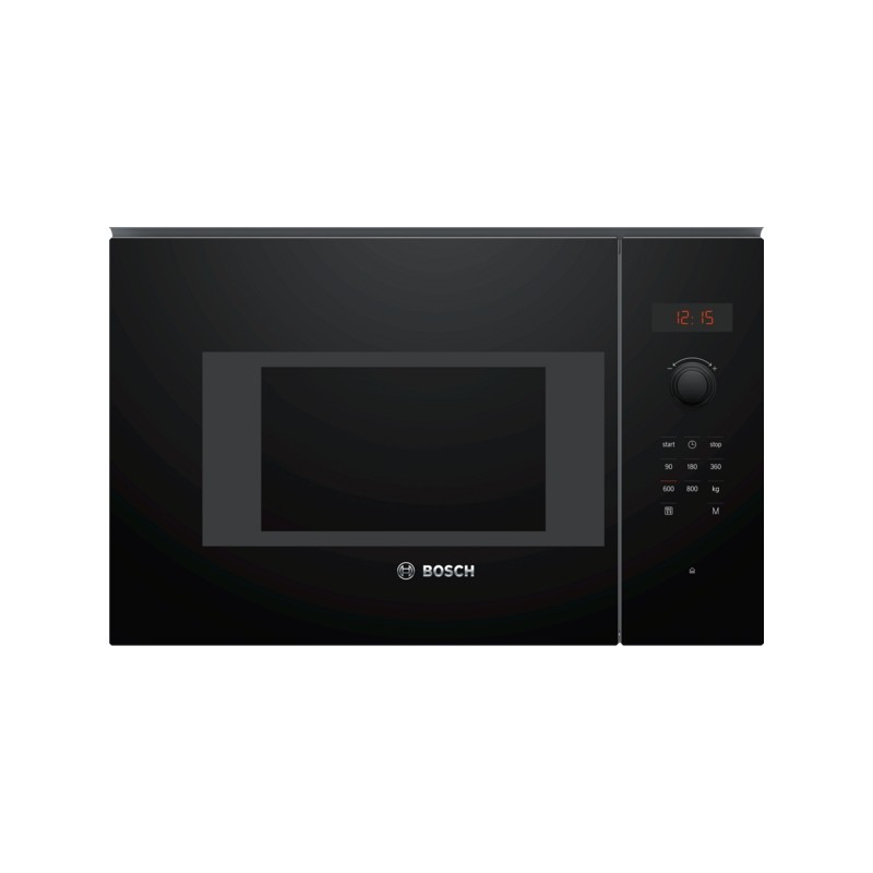 BFL523MB1F Four à micro-ondes encastrable Bosch BFL523MB1F 60 cm, finition verre noir - Série 4