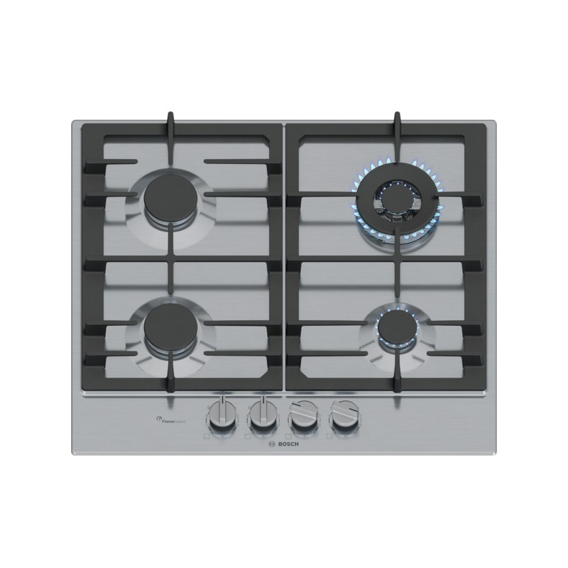 PCH6A5I95 Placa de gas Bosch PCH6A5I95 de 60 cm, acero inoxidable - Serie 6