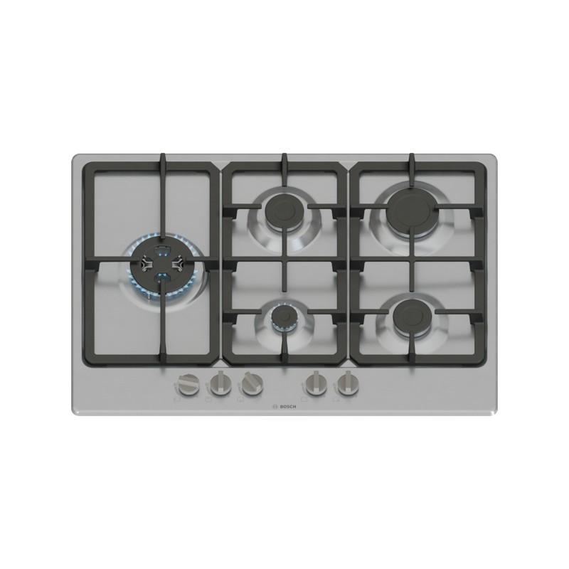 PGM7B5K90 Plaque de cuisson à gaz Bosch PGM7B5K90 75 cm en acier inoxydable - Série 4
