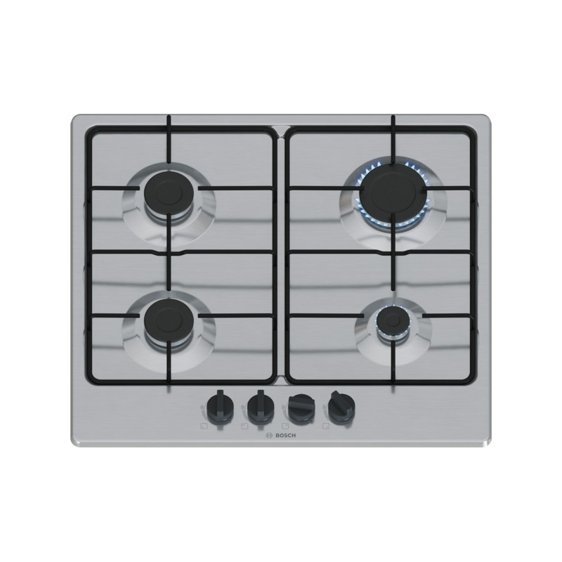 PGP6B5K80 Bosch PGP6B5K80 60cm Stainless Steel Gas Hob - Series 4