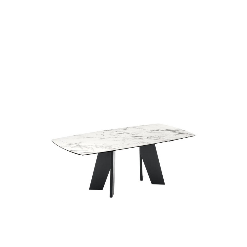 CB/4868-S 200 Table extensible Connubia Victor CB4868-S 200 avec piètement en frêne et plateau en céramique de 200 (295) x 100 cm