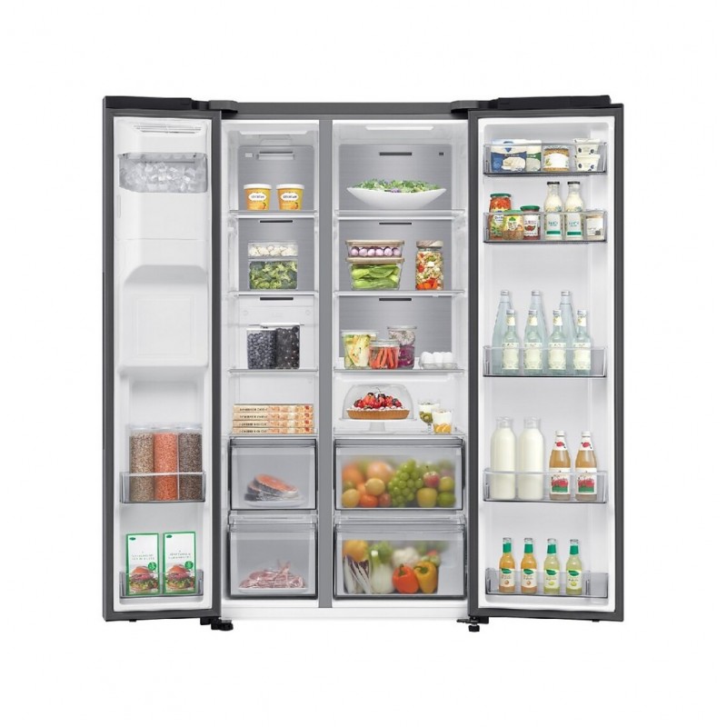 RS70F64KDTEF Réfrigérateur Samsung: RS70F64KDTEF 91 cm à pose libre et portes côte à côte, finition acier inoxydable