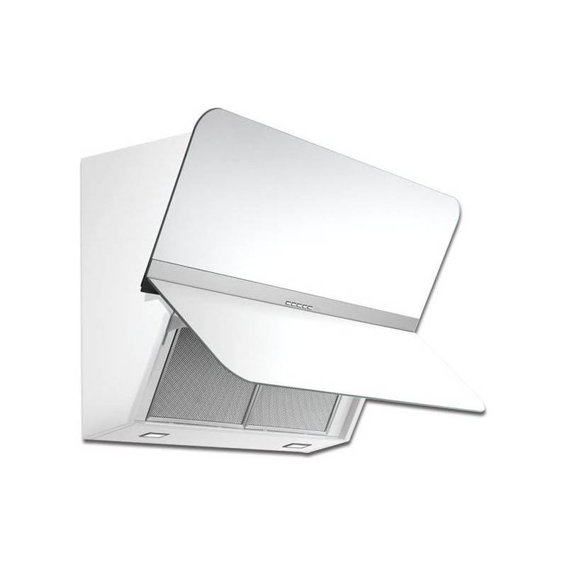  Falmec Hotte murale Flipper 85 cm finition verre blanc satiné