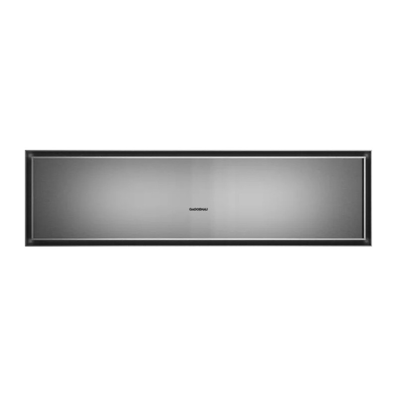 GW 483 120 Tiroir chauffe-plats encastrable Gaggenau GW483120, finition inox et verre fumé, 76 cm