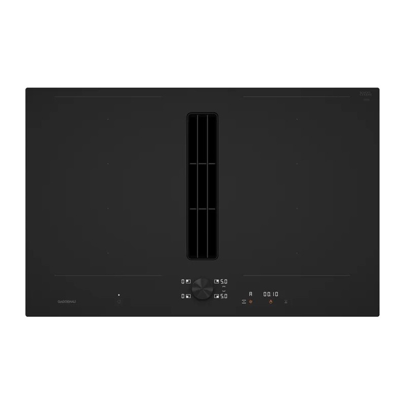 CV 282 101M Placa de inducción vitrocerámica Gaggenau CV282101M de 80 cm en negro mate con campana integrada