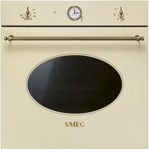 Four à chaleur tournante Smeg SF68C1PO 60 cm, finition crème/laiton antique