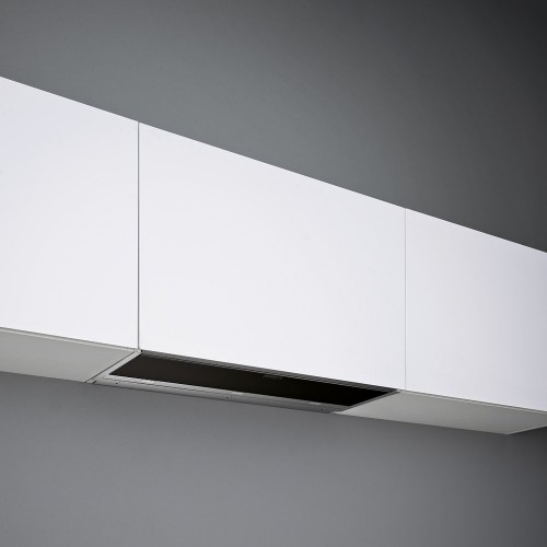 Hotte encastrable Falmec Move, 90 cm, finition inox et verre noir