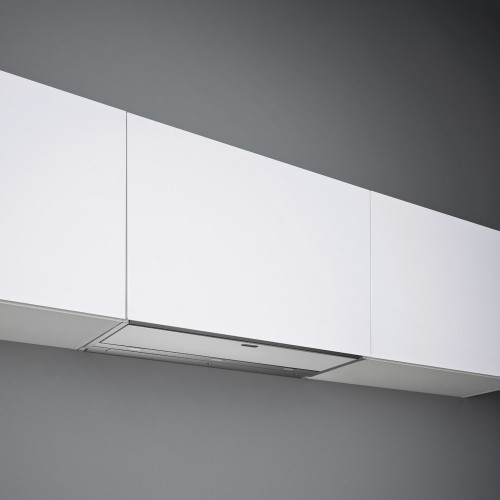 Hotte encastrable Falmec Move, 90 cm, finition inox et verre blanc