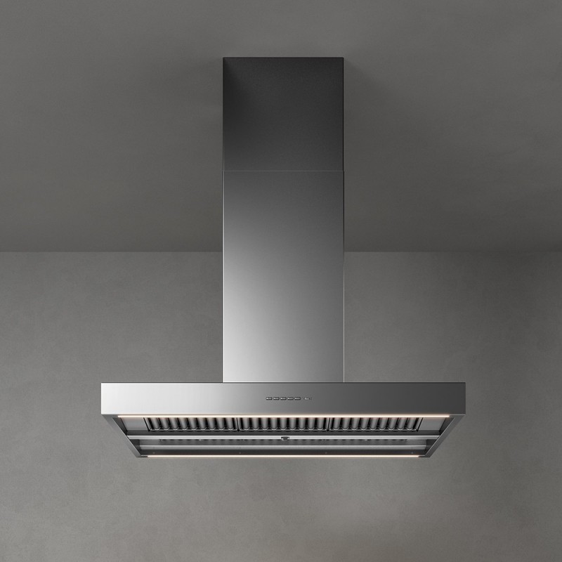  Falmec Plane No-Drop island hood, 90 cm, stainless steel finish, 800 m3/h
