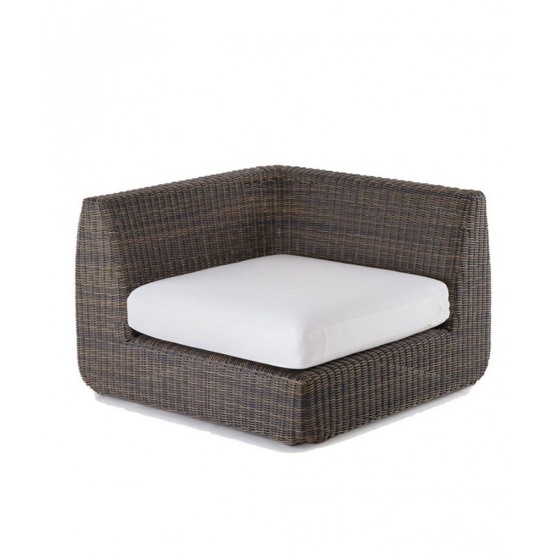 AGORÀ AGANB_AGANT+AGCUAN Module d'angle Unopiù AGORÀ en fibre synthétique WaProLace - Avec coussin d'assise