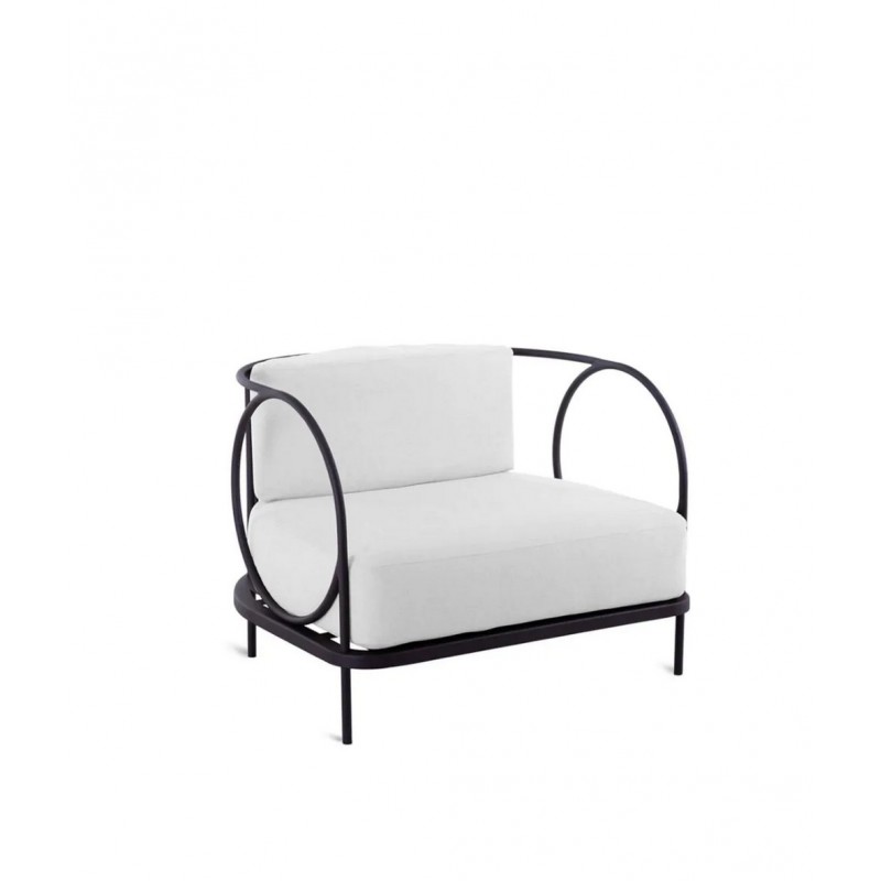 ARIETE ARIPOLGBR+CUARIPOL Fauteuil en fer Unopiù ARIETE - Avec coussin d'assise et de dossier