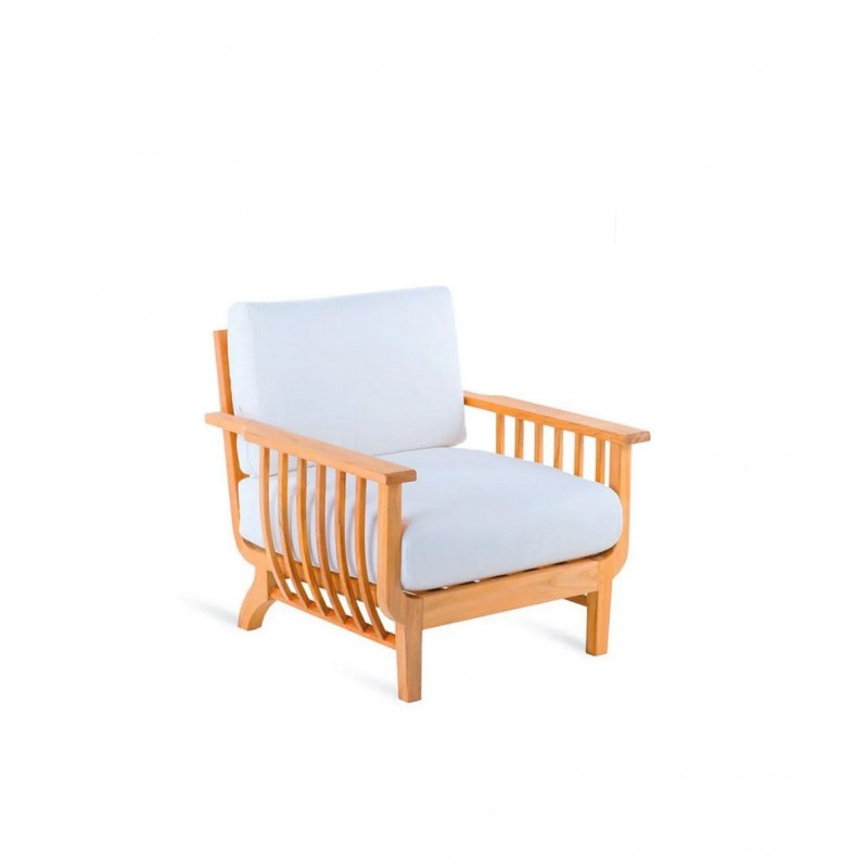 CHELSEA CHPO+CHCU Unopiù CHELSEA armchair in teak wood - With seat and back cushion