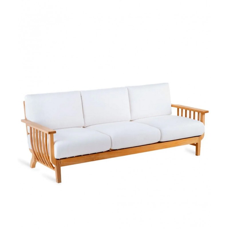 CHELSEA CHDIG+CHCU Sofá 3 plazas Unopiù CHELSEA en madera de teca - Con cojín de asiento y respaldo