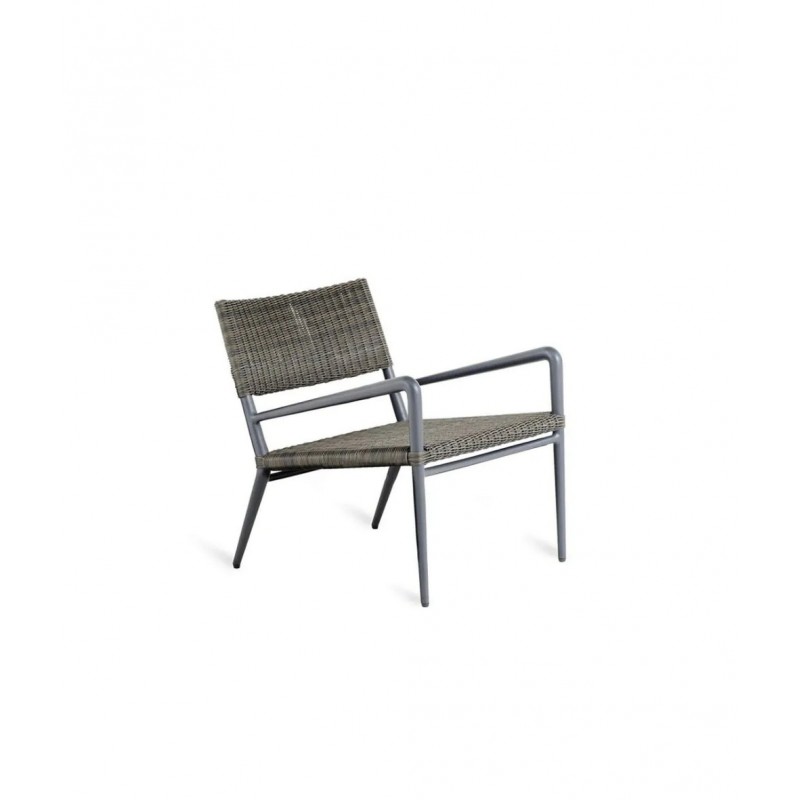 EXPERIENCE EXLPO Fauteuil empilable Unopiù EXPERIENCE avec structure en aluminium et assise en WaProLace marron antique