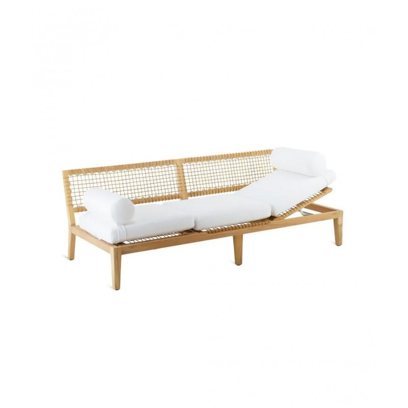 SYNTHESIS SYLD Unopiù Divano-letto 3 posti con seduta regolabile SYNTHESIS in teak e fibra sintetica WaProLace - Con o senza cuscino