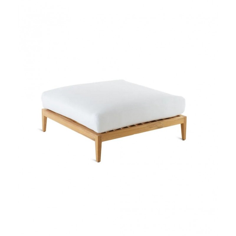 SYNTHESIS SYPU Base de pouf Unopiù SYNTHESIS en teck et fibre synthétique WaProLace - Avec ou sans coussin