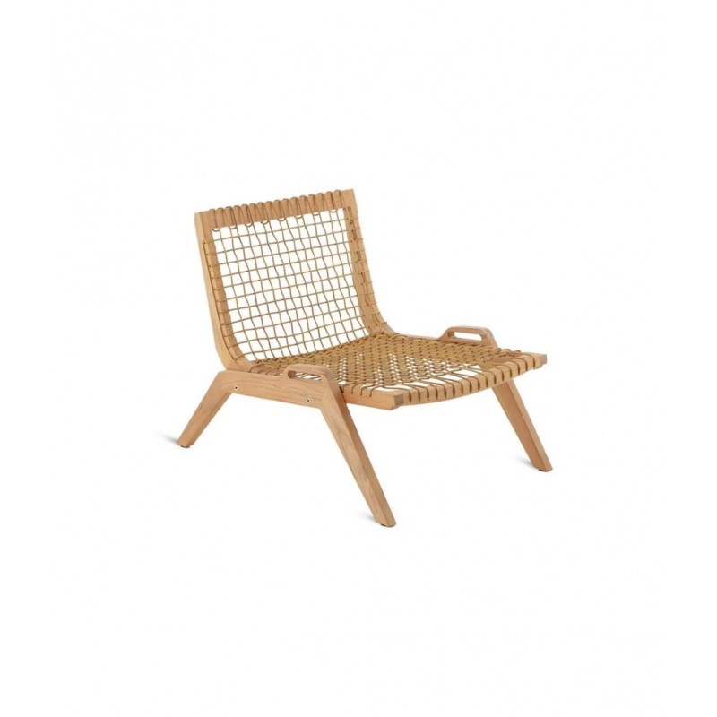 SYNTHESIS POLOSY Chaise longue empilable Unopiù SYNTHESIS en teck et fibre synthétique WaProLace - Avec ou sans coussin