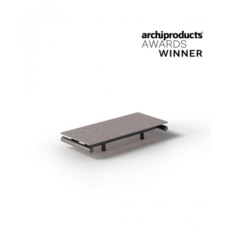 DAVOS NUTACEG_NUTADECEG Mesa baja Unopiù Modulo DAVOS con estructura de aluminio y tablero de gres porcelánico de 45x94 cm