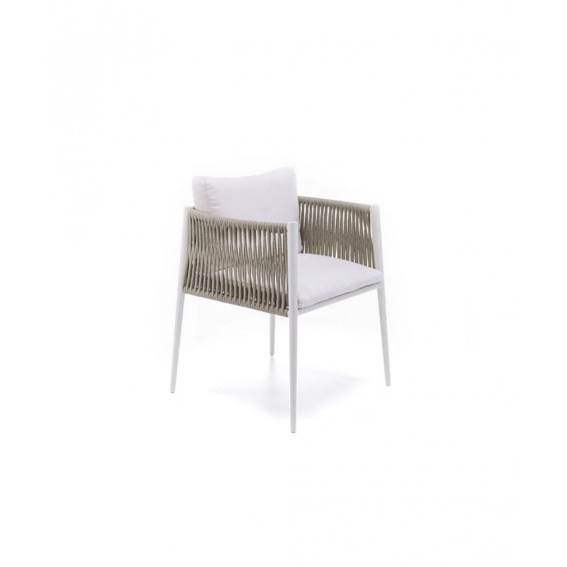 LUCE LUNSEB_LUNSEG_LUNALSEB_LUNALSEG Fauteuil Unopiù LUCE en aluminium et corde - Avec ou sans coussin