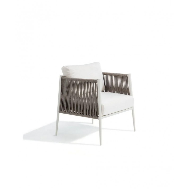 LUCE LUNPOB_LUNPOG_LUNALPOB_LUNALPOG Fauteuil Unopiù LUCE en aluminium et corde - Avec ou sans coussin