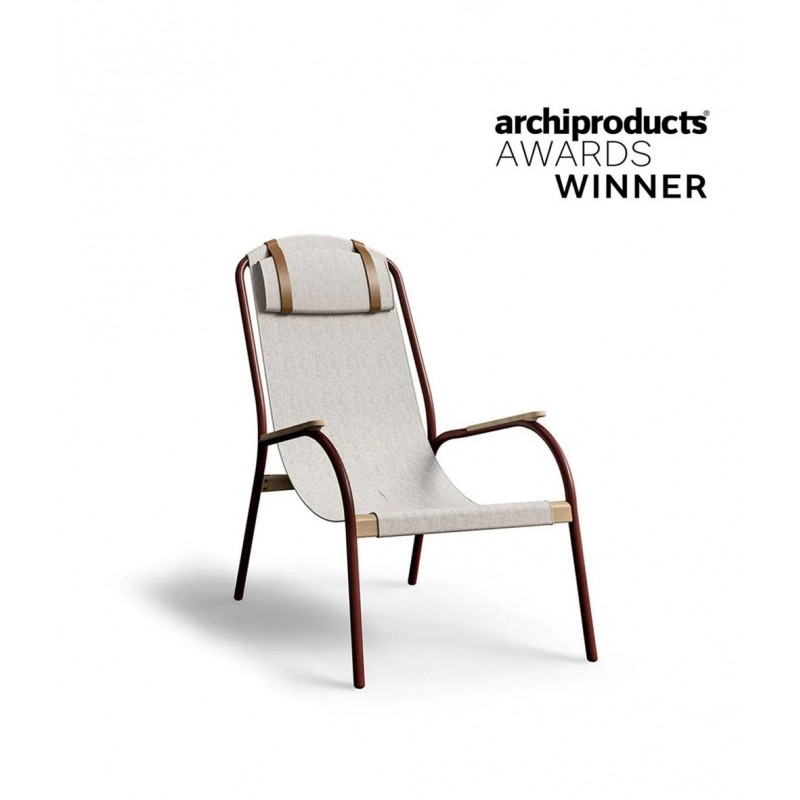 LULÙ LULUPOG Fauteuil Unopiù LULÙ avec structure en fer et bois et assise en tissu