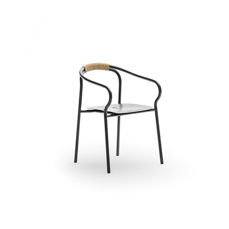 SALÒ SASED Chaise empilable en aluminium Unopiù SALÒ - Sans coussins