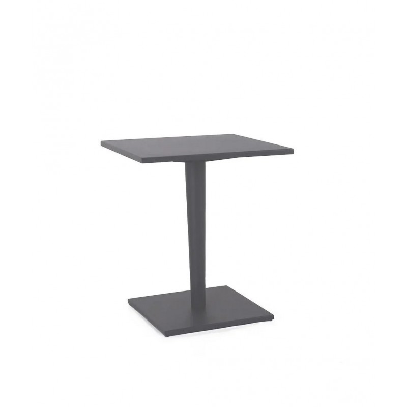 LUCE LUNTAQU65B_LUNTAQU65G_LUNTAQU65BFL_LUNTAQU65GFL Unopiù LUCE fixed table in aluminium with a choice of 65x65 cm top