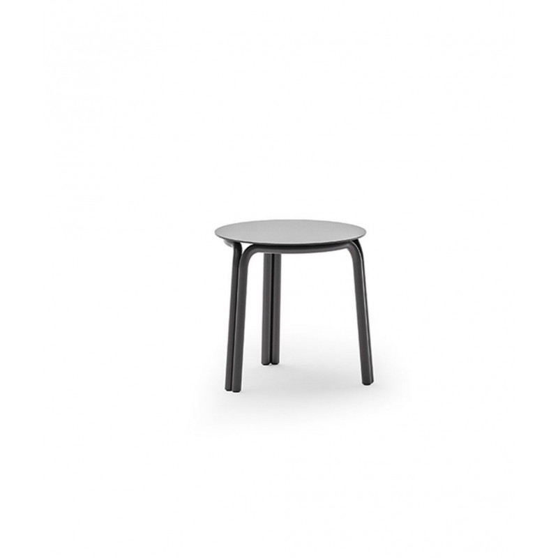 SALÒ SAST Table basse ronde fixe Unopiù SALÒ en aluminium avec plateau Ø45 cm au choix