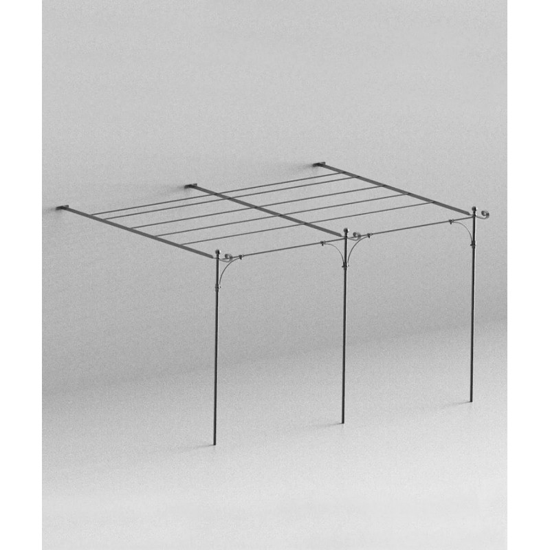 SOLAIRE PSP2C_PSP3C Pergola adossée plate Unopiù SOLAIRE 376x220/320 cm
