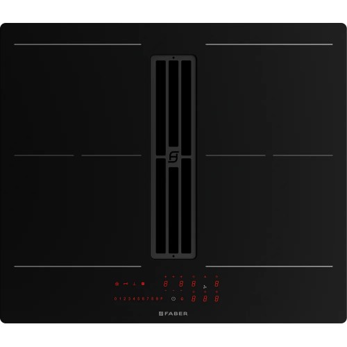 Faber Plaque à induction avec hotte aspirante intégrée GALILEO SLIM A600 340.0708.975 en vitrocéramique noire 60 cm