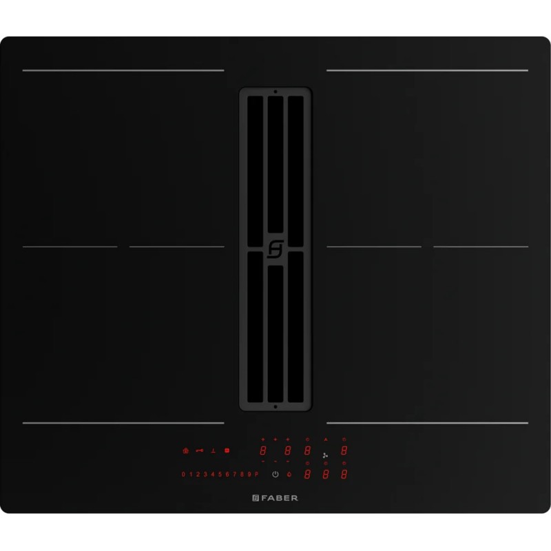  Faber Plaque à induction avec hotte aspirante intégrée GALILEO SLIM A600 340.0708.975 en vitrocéramique noire 60 cm