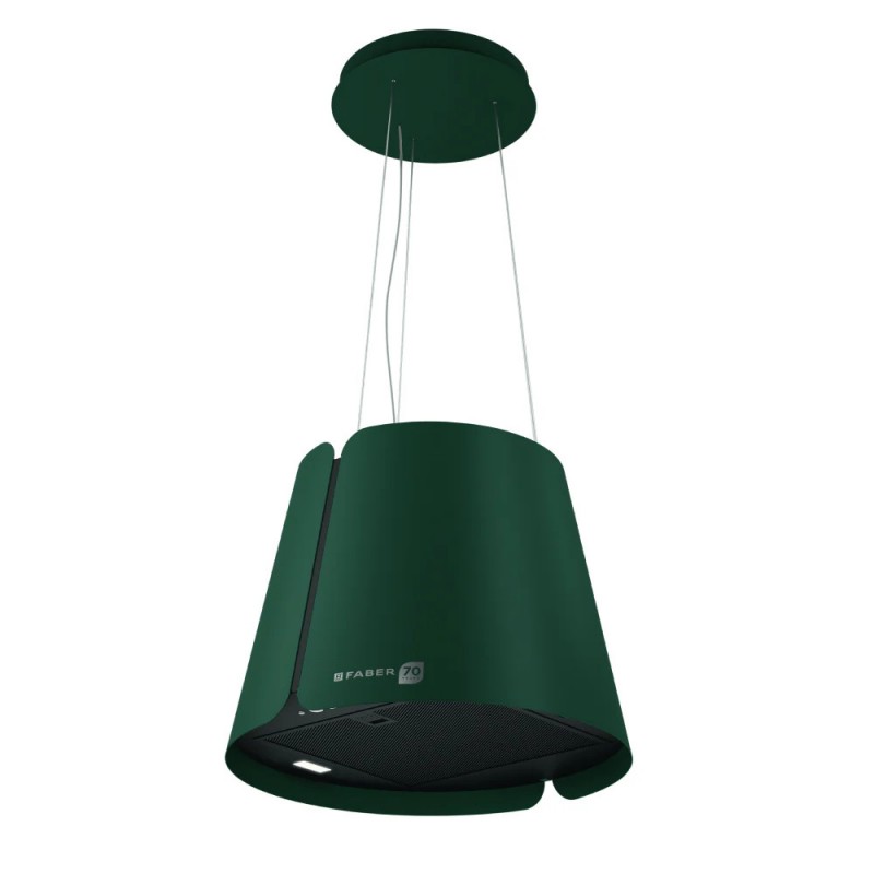 345.0740.252 Hotte îlot suspendue Faber BEAT DF/BK MATT F45 345.0740.252 finition vert mat/noir Ø43 cm