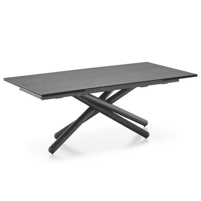 CB/4850-R 200 Mesa extensible Connubia Duel CB4850-R 200 con estructura de metal lava y tablero de cerámica marrón Arenaria, 200(300)x100 cm