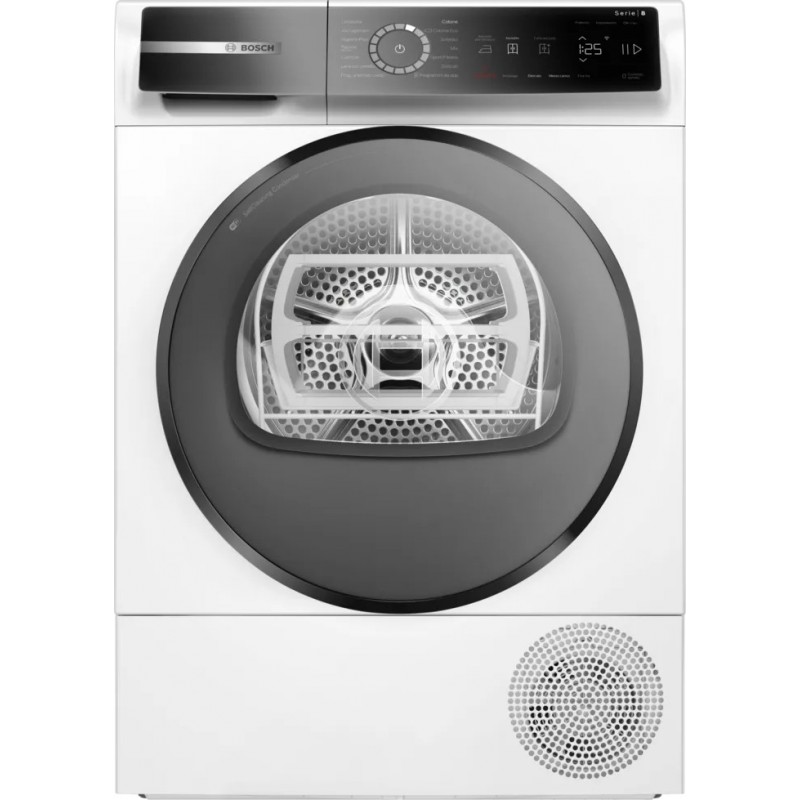 WQB245B0IT#EG Sèche-linge pompe à chaleur pose libre Bosch WQB 245 B0 IT 60 cm, finition noir/blanc - Série 8
