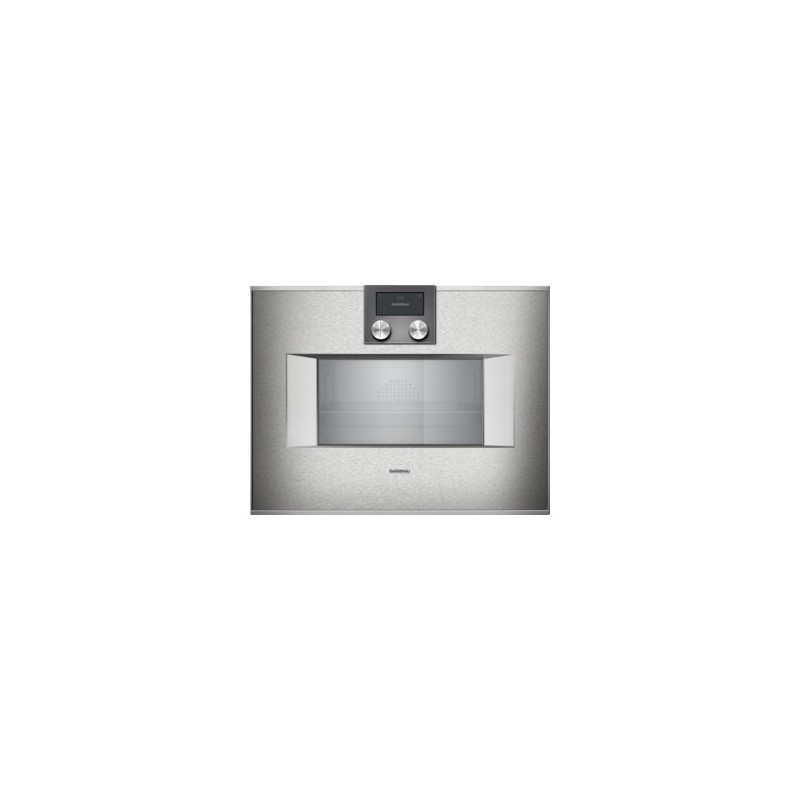  Four mixte vapeur encastrable Gaggenau BS450111 de 60 cm, avec commandes sur le dessus et charnières à droite, finition inox