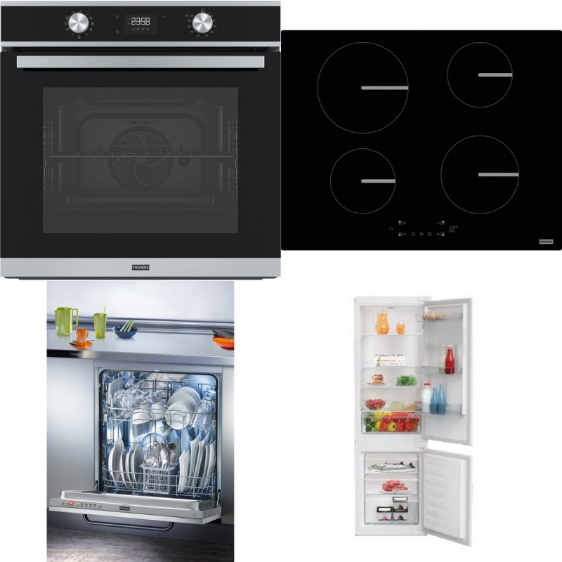  Paquete de electrodomésticos de cocina inteligentes Franke (horno, placa de inducción, lavavajillas, frigorífico)