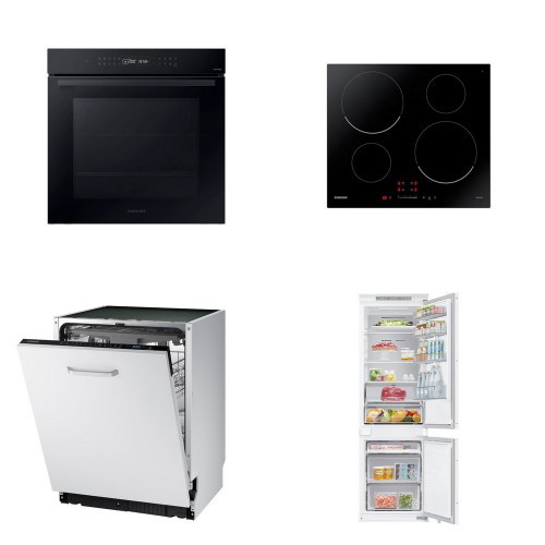 Ensemble d'électroménagers de cuisine Samsung (four + plaque à induction + lave-vaisselle + réfrigérateur)