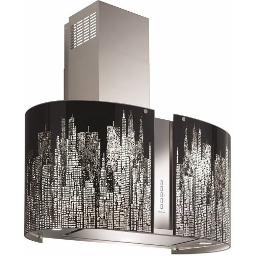 Falmec Manhattan island hood with stainless steel and glass finish 85 cm