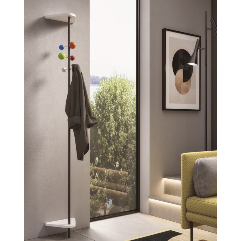 Art. 940 Maconi Punto e Virgola 940 metal and wood coat stand, 194 cm high