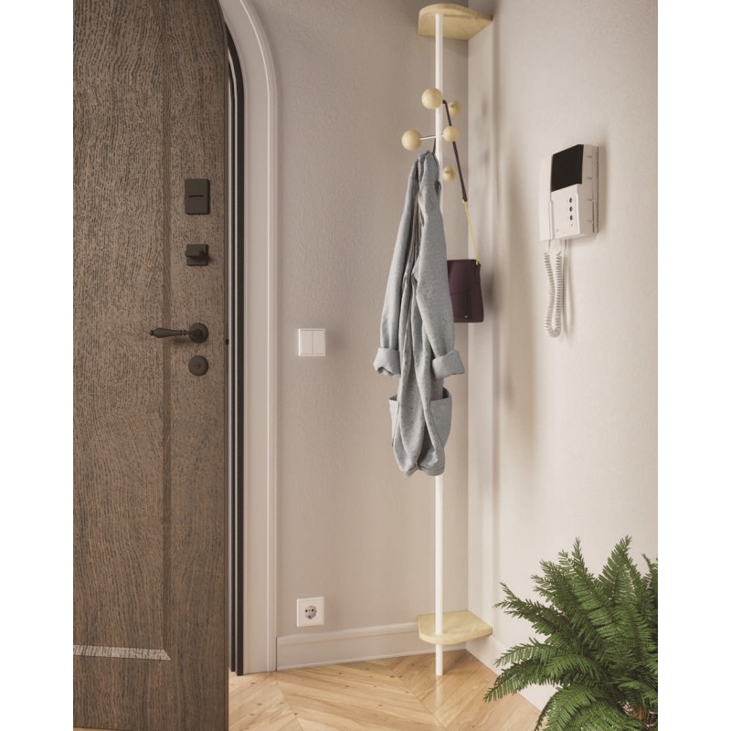Art. 941 Porte-manteau Maconi Punto e Virgola 941 en métal et bois, hauteur 194 cm