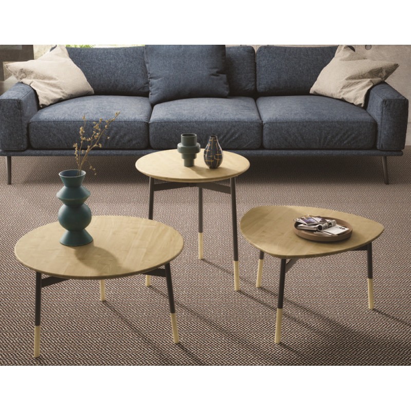 Art. 1027 Table basse ronde Maconi Milano 1027, plateau en bois de 56 cm de diamètre et 36 cm de hauteur