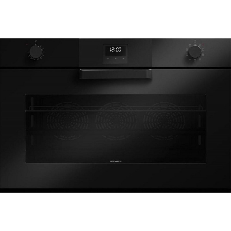 1FICN9E Four encastrable multifonction Barazza Icon XL 1FICN9E, finition verre noir et gris foncé, 90 cm