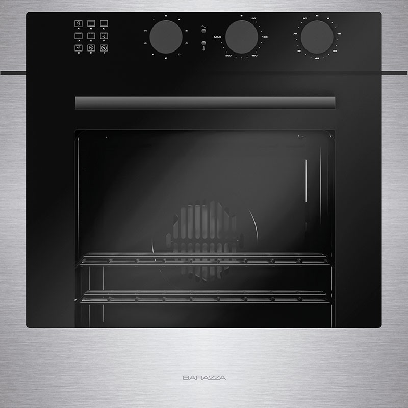 1FCOMI Horno empotrable multifunción Barazza City One 1FCOMI, acero inoxidable satinado/acabado negro, 60 cm