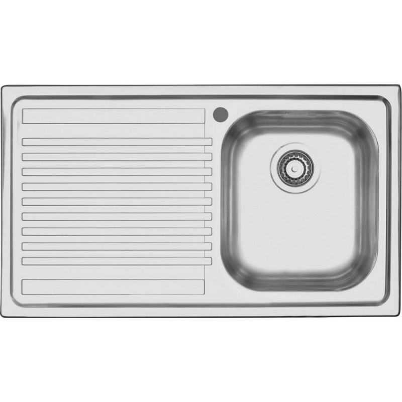 1LFS91S Barazza Lavello una vasca con gocciolatoio sx B_Fast 1LFS91S finitura acciaio inox satinato da 86x50 cm - PROMOZIONE ATTIVA FINO AL 10/09