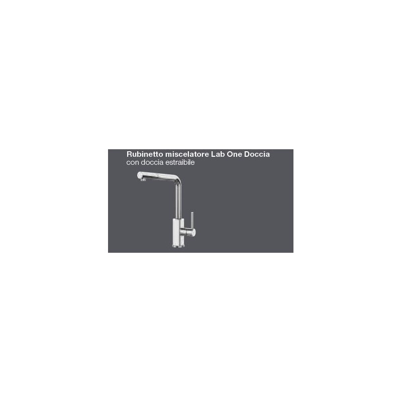 1RUBL1D Mitigeur monocommande Barazza avec douchette extractible 1RUBL1D, finition inox chromé