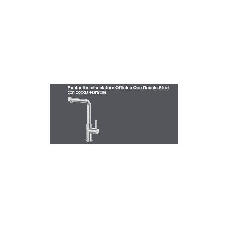 1RUBO1DS Barazza Miscelatore monocomando 1RUBO1DS finitura acciaio inox satinato
