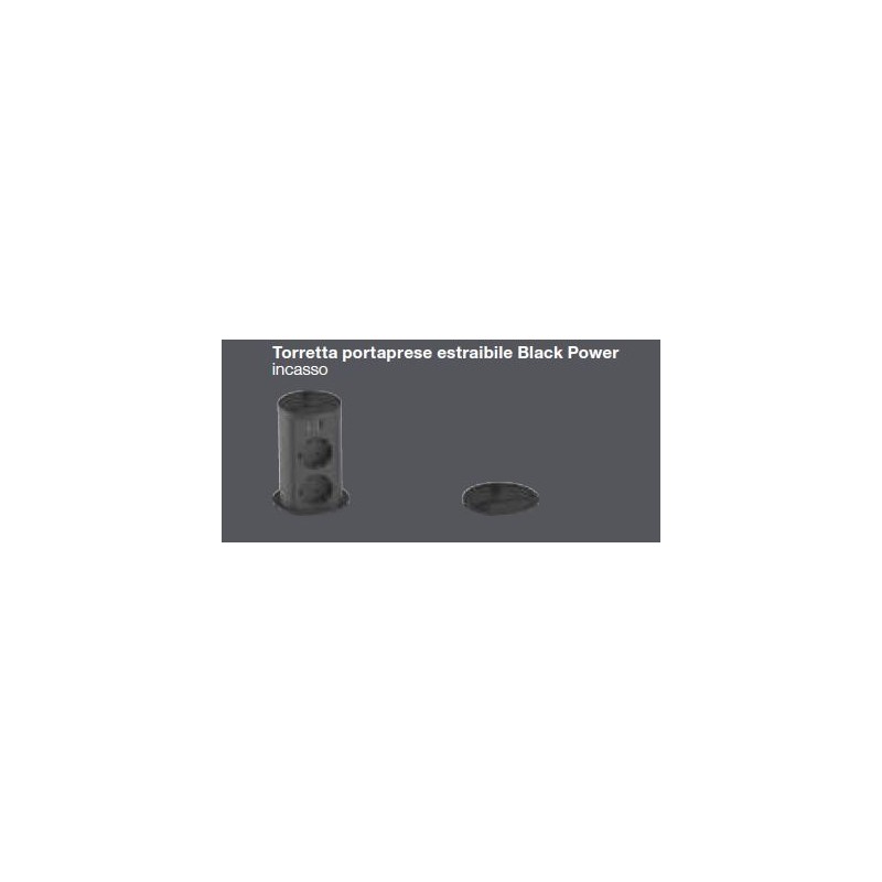 1TPKP Barazza 1TPKP built-in pull-out socket holder with black finish cover