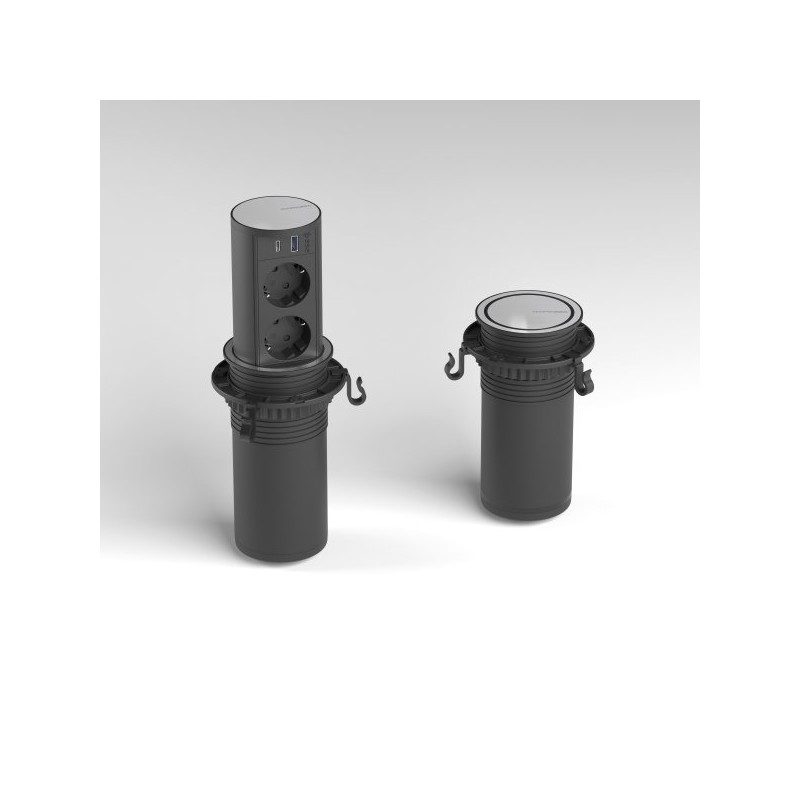 1TPS Soporte extraíble integrado Barazza 1TPS con tapa de acabado en acero inoxidable satinado