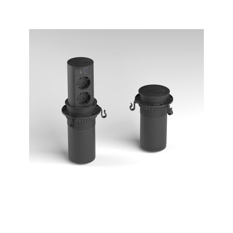 1TPKM Barazza 1TPKM built-in pull-out socket holder, matt black finish